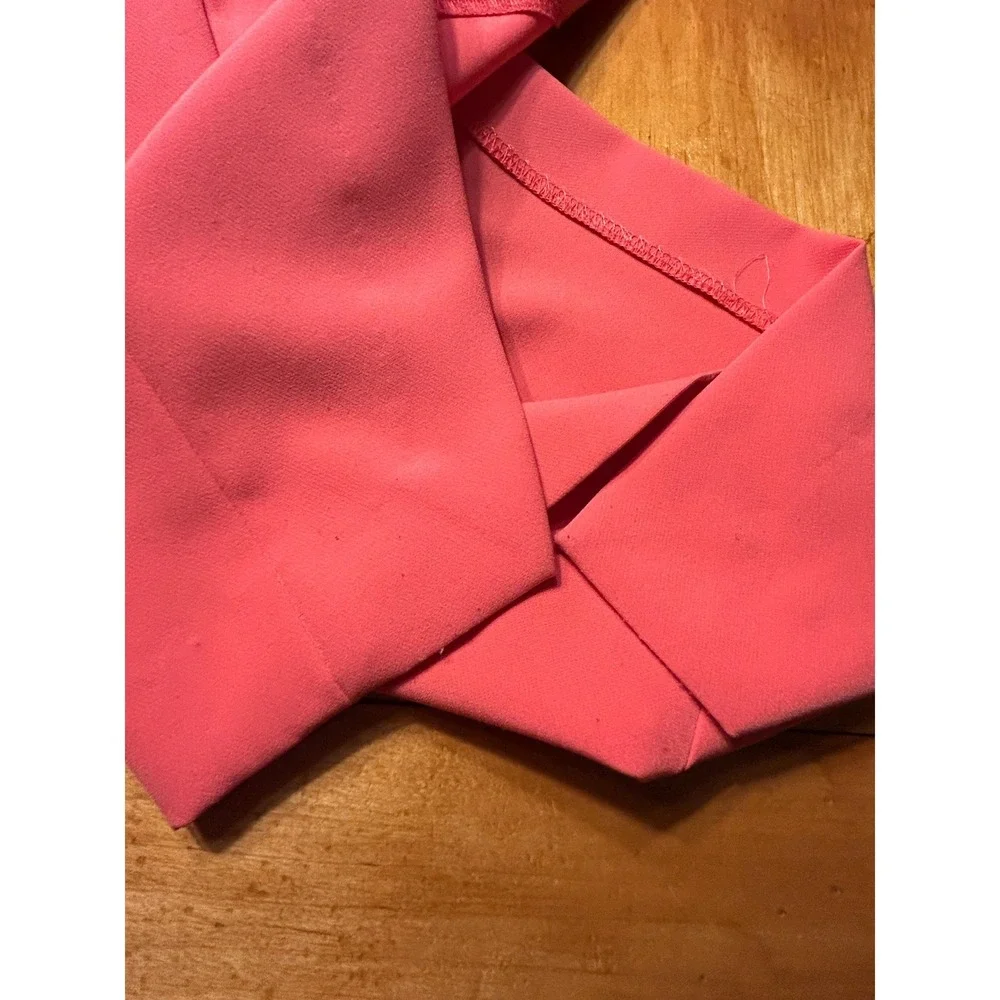 Alex Marie Coral Pink Wide Leg Jumpsuit Sleeveless Surplice Tie Waist Size 8 - Picture 9 of 13